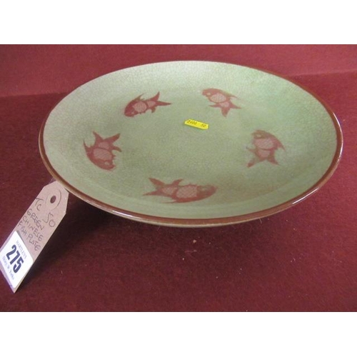 275 - GREEN CHINESE FISH PLATE