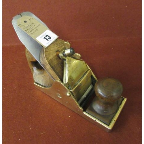 13 - VINTAGE BRASS AND HARDWOOD PLANE