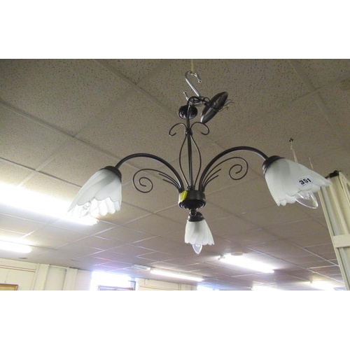 351 - THREE BRANCH CEILING LIGHT