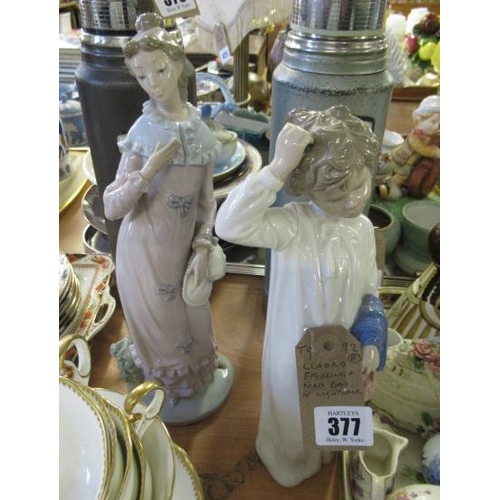 377 - LLADRO FIGURE AND NAO BOY IN NIGHTWEAR