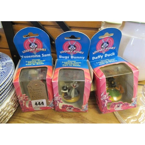 444 - THREE BOXED LOONEY TUNES RESIN FIGURES