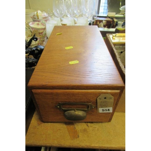 514 - OAK CARD INDEX BOX