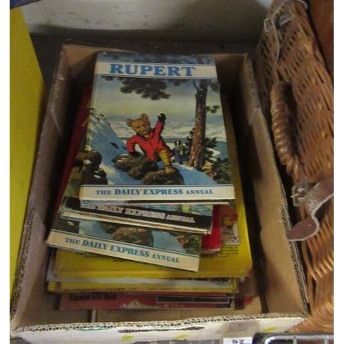 52 - BOX OF VINTAGE COMICS  RUPERT ANNUALS AND EAGLE ANNUALS NUMBER 9