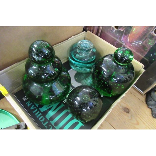 529 - FOUR VICTORIAN GLASS DUMPS