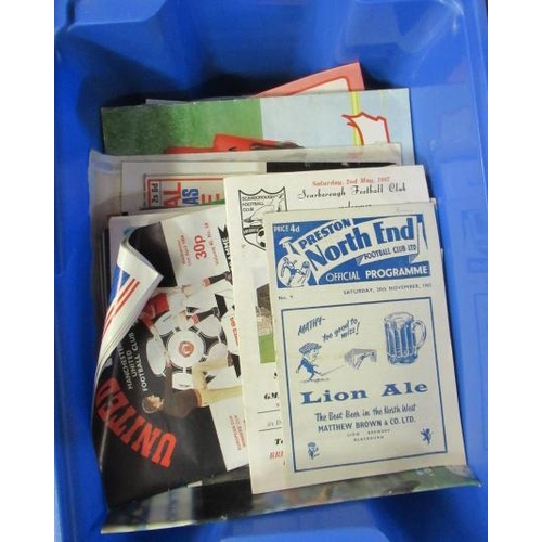 61 - BOX OF FOOTBALL   RUGBY AND CRICKET PROGRAMMES