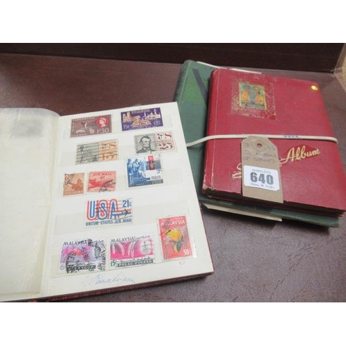 640 - THREE ALBUMS OF STAMPS