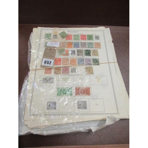 652 - QUANTITY OF OLD STAMPS ON ALBUM PAGES