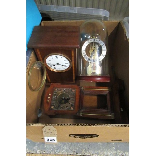 538 - BOX OF CLOCKS