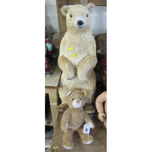 34 - STEIFF TEDDY BEAR AND A STANDING BEAR