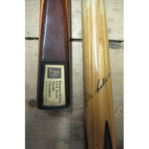 482 - TWO VINTAGE NAMED SNOOKER CUES