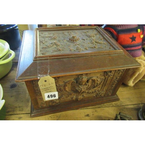 496 - CARVED WOODEN BOX