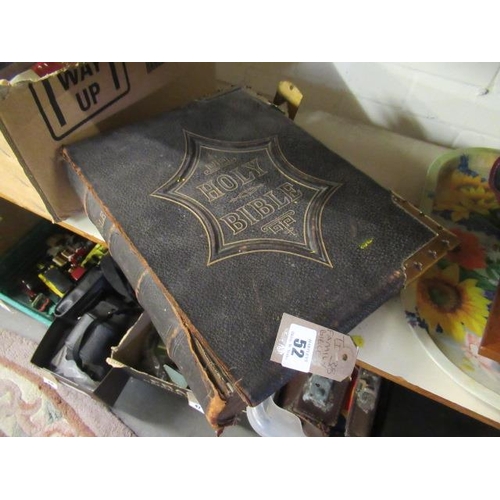 52 - LEATHER BOUND FAMILY BIBLE