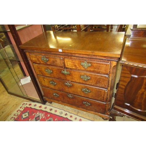 900 - WALNUT INLAID CHEST OF DRAWERS