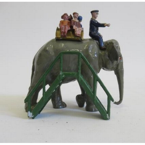 373 - Britains elephant with Howdah, steps, children, passengers and zoo keeper rider, G-E