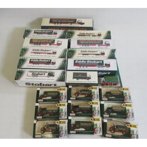 483 - Twenty one Atlas and Lledo Eddie Stobart trucks, most items 1:76 scale, all items boxed, E-M