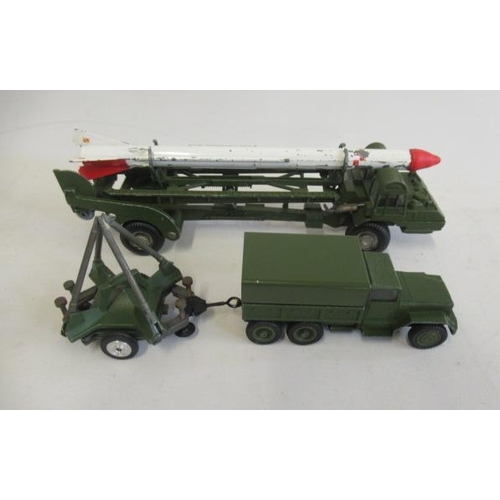 606 - Corgi corporal missile carrier and launch pad and an American army truck, F