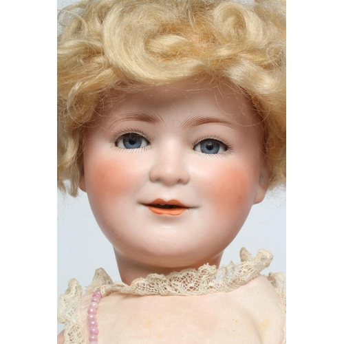 94 - A boxed Porzellanfabrik Burggrub Princess Elizabeth bisque socket head doll, with blue glass sleepin... 