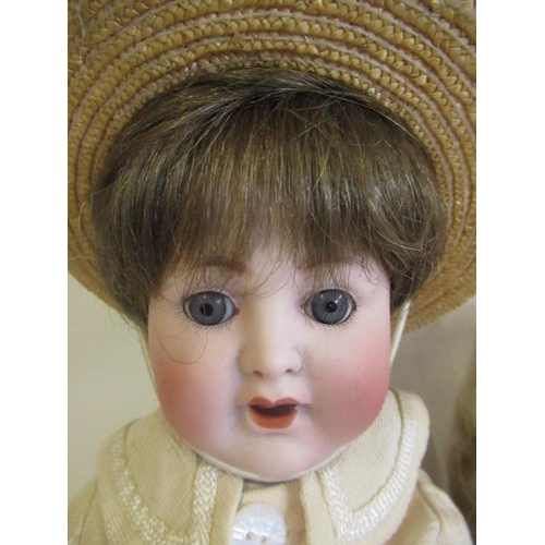 91 - An Alt Beck & Gottschalck bisque socket head character doll, with blue glass sleeping eyes, open mou... 