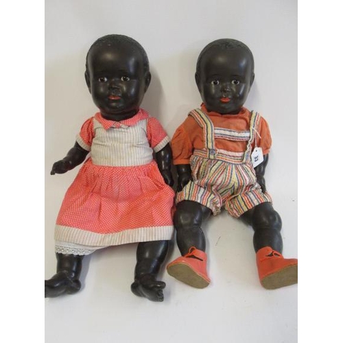 33 - Two Hugo Wiegand composition socket head dolls, both with moulded hair, sleeping eyes, closed mouths... 