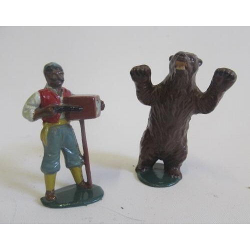 313 - Timpo gypsy organ grinder and dancing bear, chain missing, G-E