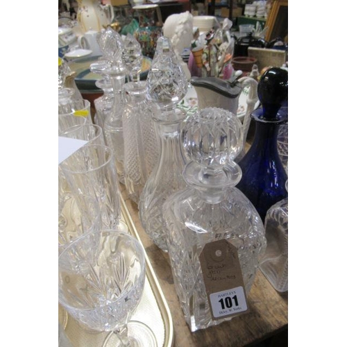 101 - SIX CUT GLASS DECANTERS