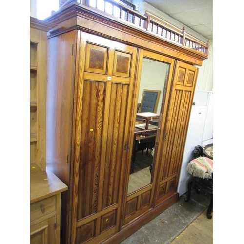 1130 - PINE TRIPLE WARDROBE