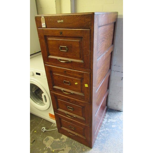 1135 - OAK FOUR DRAWER FILING CABINET