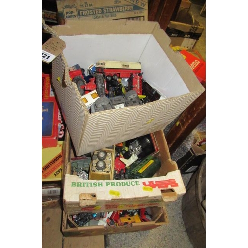 121 - THREE BOXES OF MIXED DIECAST TOYS