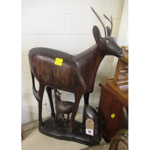 34 - CARVED DEER MODEL