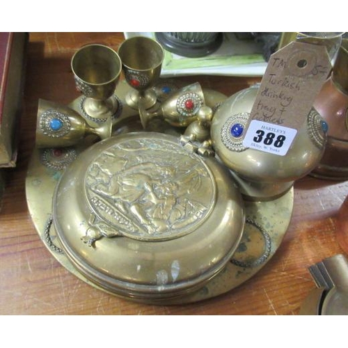 388 - TURKISH TRAY AND GOBLETS ETC