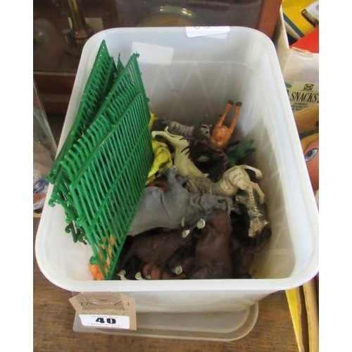 40 - BOX OF PLASTIC FARM ANIMALS