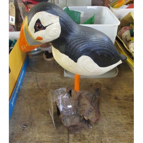 49 - CARVED WOOD PUFFIN