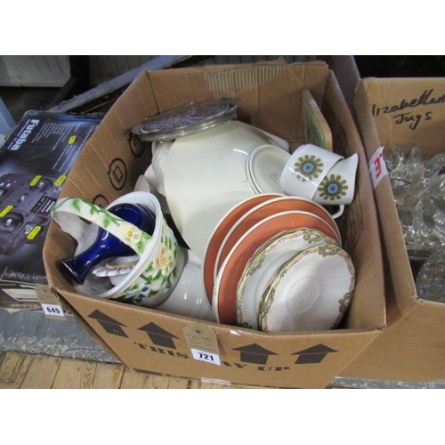 721 - BOX OF CERAMICS