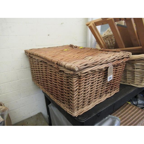 734 - VINTAGE WICKER BASKET