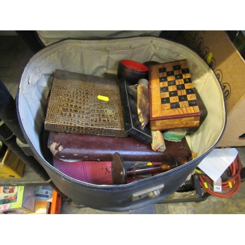 742 - HAT BOX AND CONTENTS