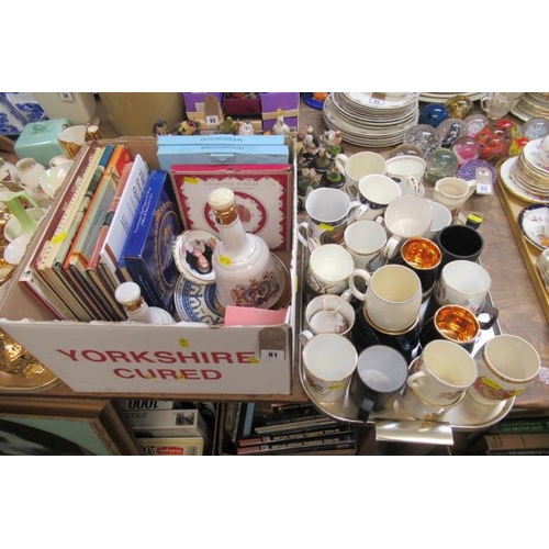 81 - BOX AND TRAY OF ROYAL COMMEMORATIVE CHINA ETC