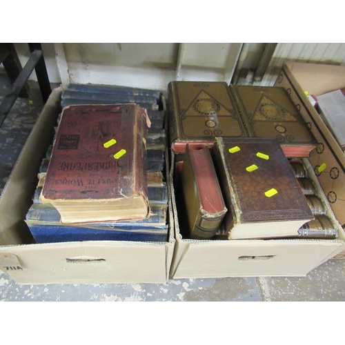 711A. - TWO BOXES OF BOOKS INCLUDING COMPLETE WORKS OF SHAKESPERE