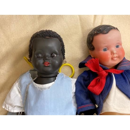 97 - Four vintage dolls, comprising a 10 1/2