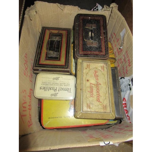 114 - BOX OF VINTAGE TINS