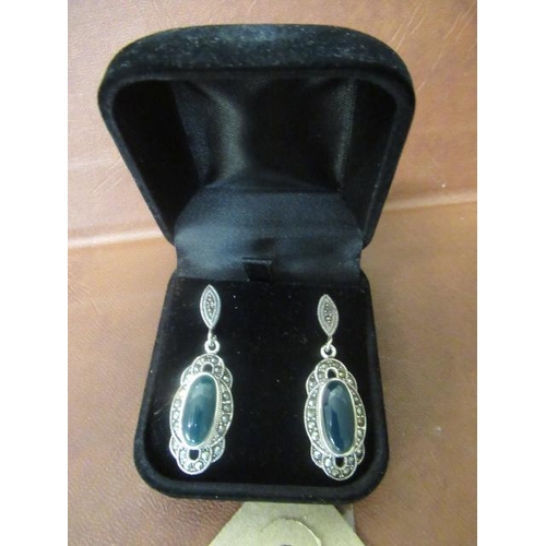 178 - PAIR OF SILVER AND MARCASITE EARRINGS