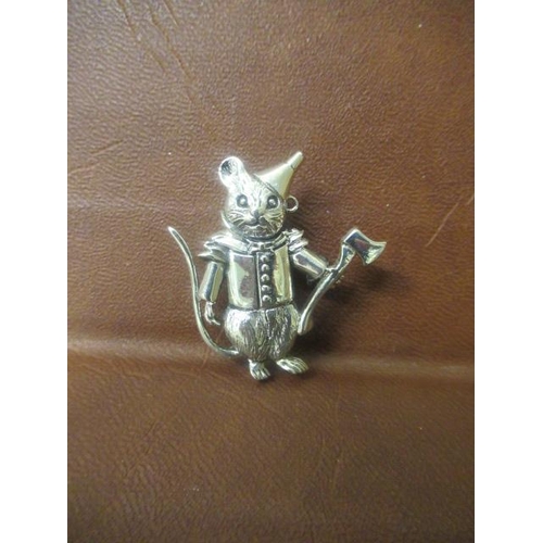 183 - SILVER MOUSE TIN MAN BROOCH