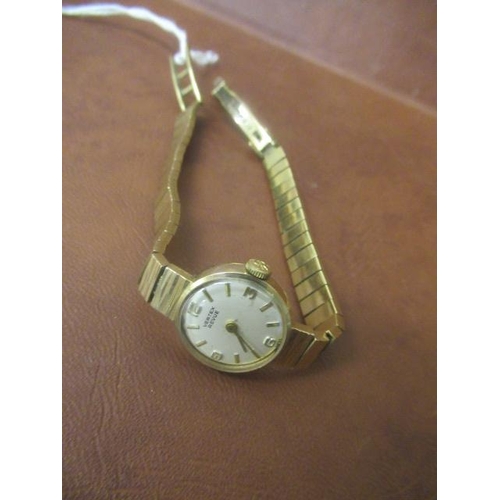 221 - LADIES 9CT GOLD CASED VERTEX WRISTWATCH