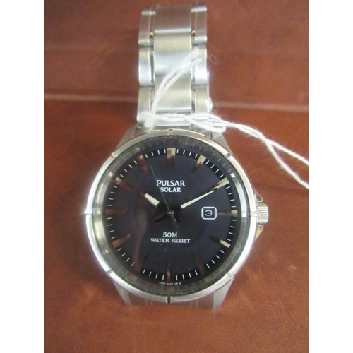 230 - CASED GENTS PULSAR SOLAR WRISTWATCH