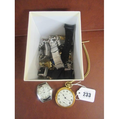 233 - SMITHS POCKET WATCH AND VARIOUS WATCH STRAPS ETC