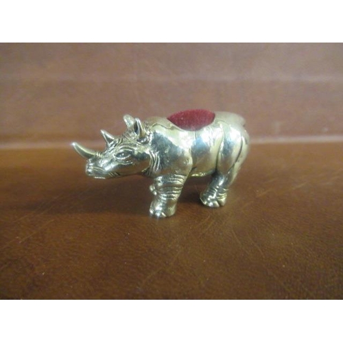 243 - SILVER RHINO PIN CUSHION