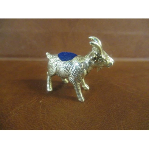 254 - SILVER GOAT PIN CUSHION