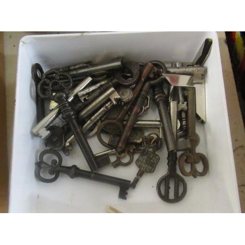 27 - BOX OF OLD KEYS