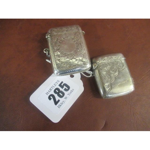 285 - TWO SILVER VESTA CASES