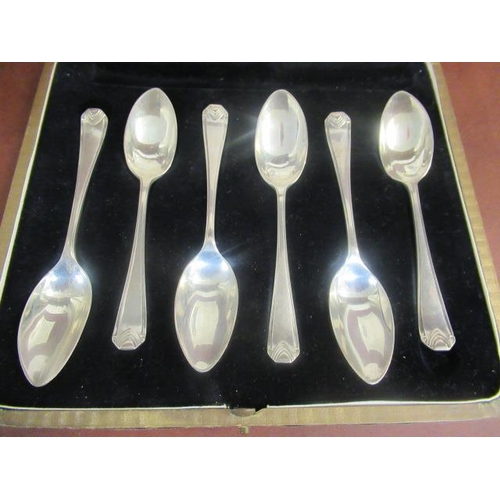 303 - CASE OF SIX SILVER GRAPEFRUIT SPOONS