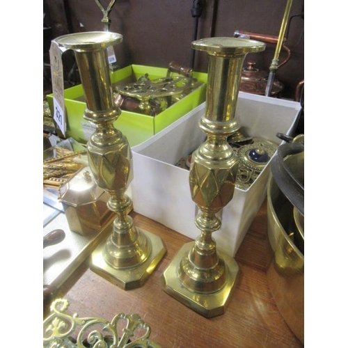 321 - PAIR OF BRASS CANDLESTICKS